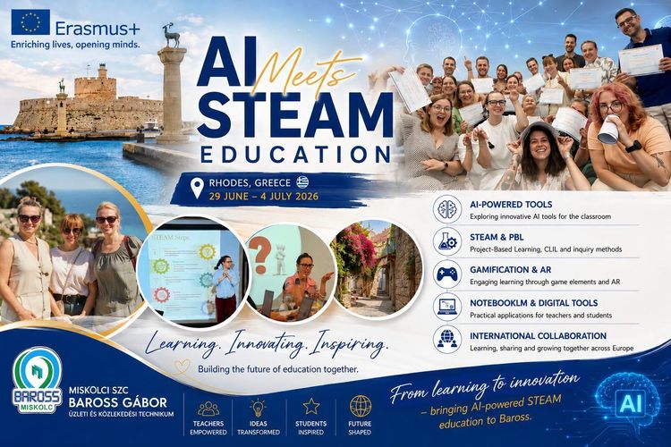 Mesterséges intelligencia és STEAM-oktatás az Erasmus+ jegyében – Tanártovábbképzés Rodoszon