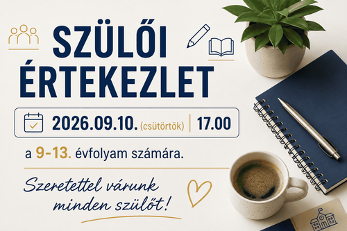 SZÜLŐI ÉRTEKEZLET - 2026.09.10. (csütörtök) 17:00