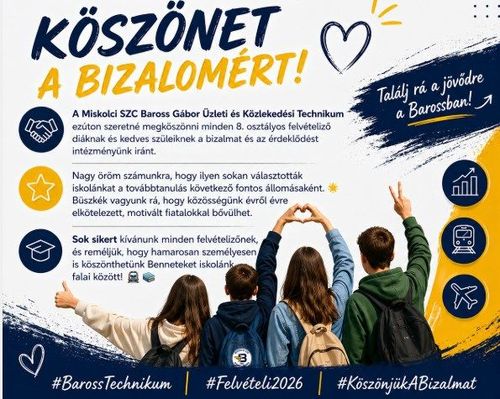 8. osztályos felvételi eredmények - Köszönjük a bizalmat!